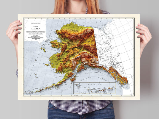 Alaska Map | Topographic map | Shaded relief map | USA