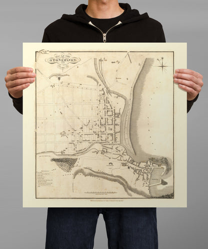 Stonehaven Map - Old Map of Stonehaven, Aberdeenshire | Old town survey of Stonehaven | John Wood | 1823 | Stoney