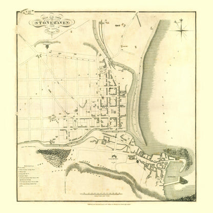 Stonehaven Map - Old Map of Stonehaven, Aberdeenshire | Old town survey of Stonehaven | John Wood | 1823 | Stoney