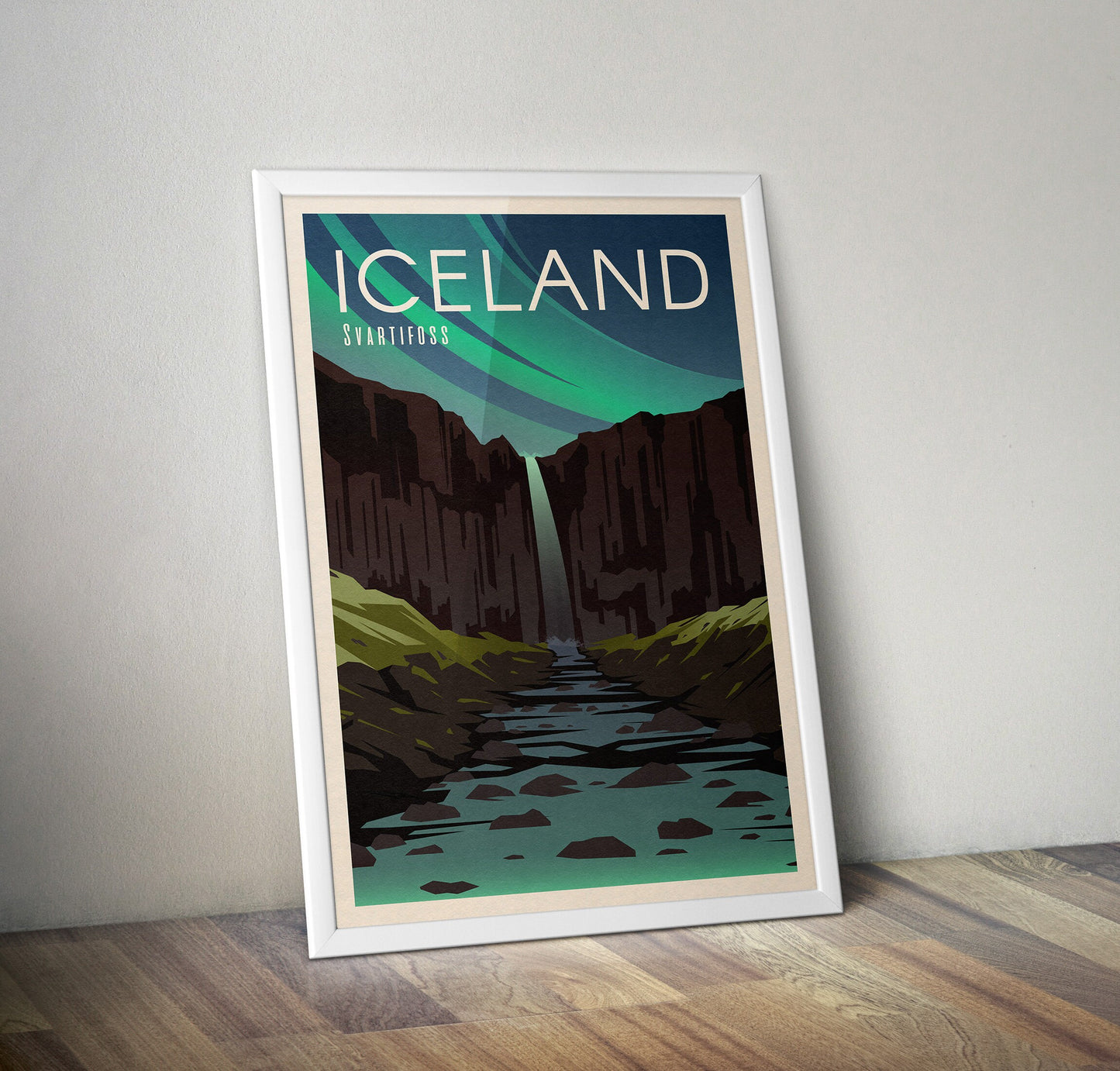 Iceland Travel Poster - Reykjavík, Iceland print, Iceland poster, Wedding gift, birthday present