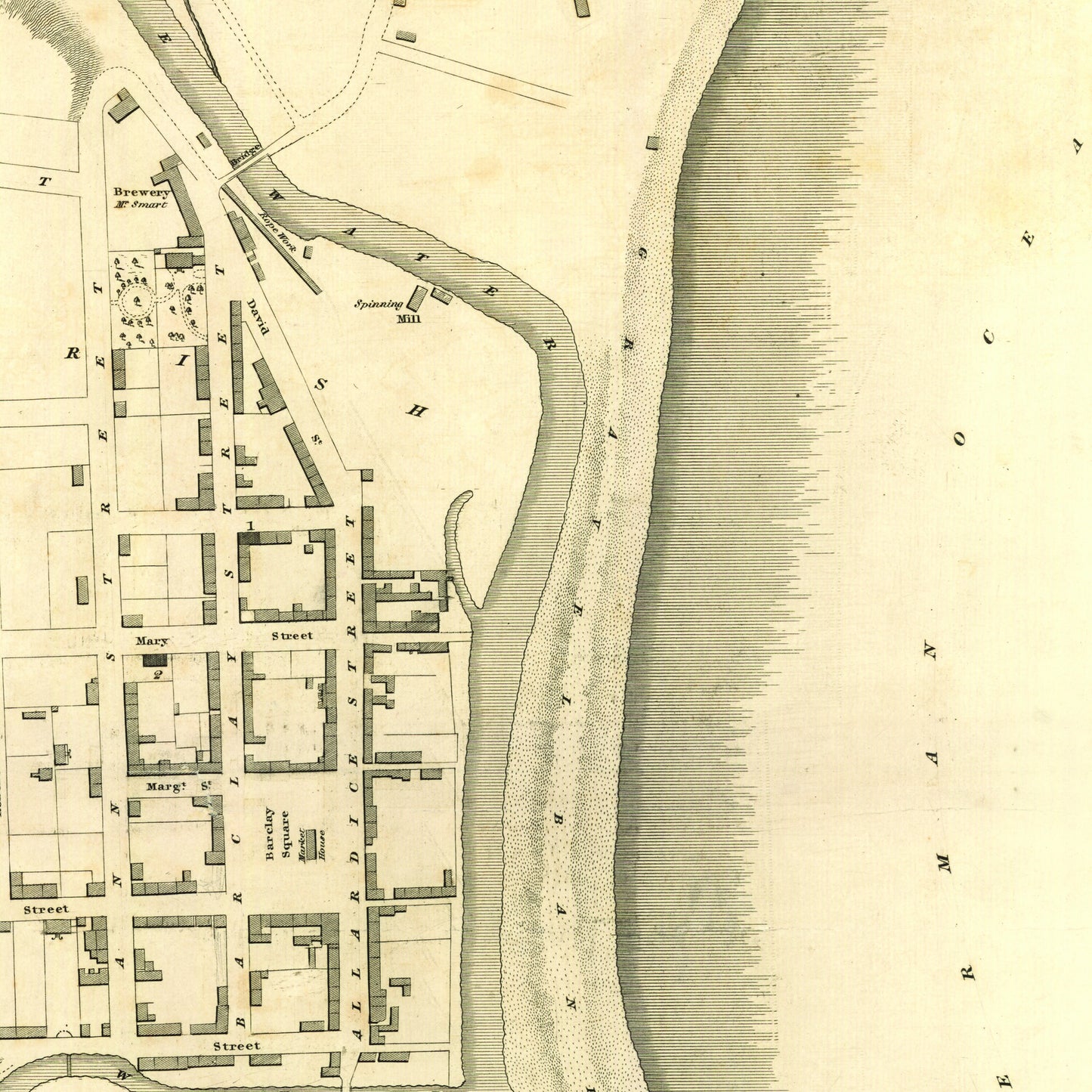 Stonehaven Map - Old Map of Stonehaven, Aberdeenshire | Old town survey of Stonehaven | John Wood | 1823 | Stoney