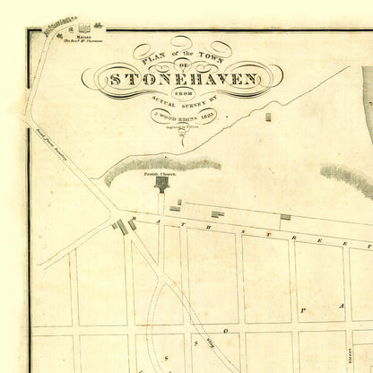 Stonehaven Map - Old Map of Stonehaven, Aberdeenshire | Old town survey of Stonehaven | John Wood | 1823 | Stoney