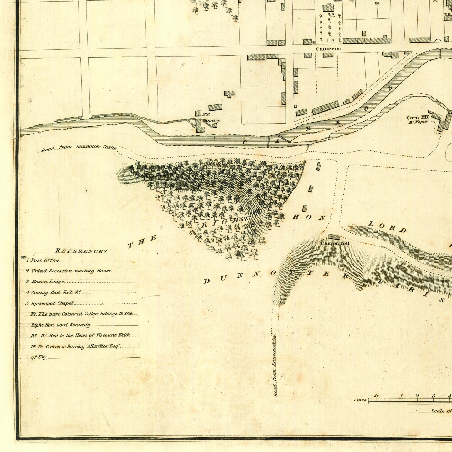 Stonehaven Map - Old Map of Stonehaven, Aberdeenshire | Old town survey of Stonehaven | John Wood | 1823 | Stoney