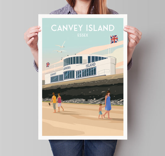 Canvey Island Art Print - Essex Travel Poster - Labworth Restaurant & Café on Western Esplanade