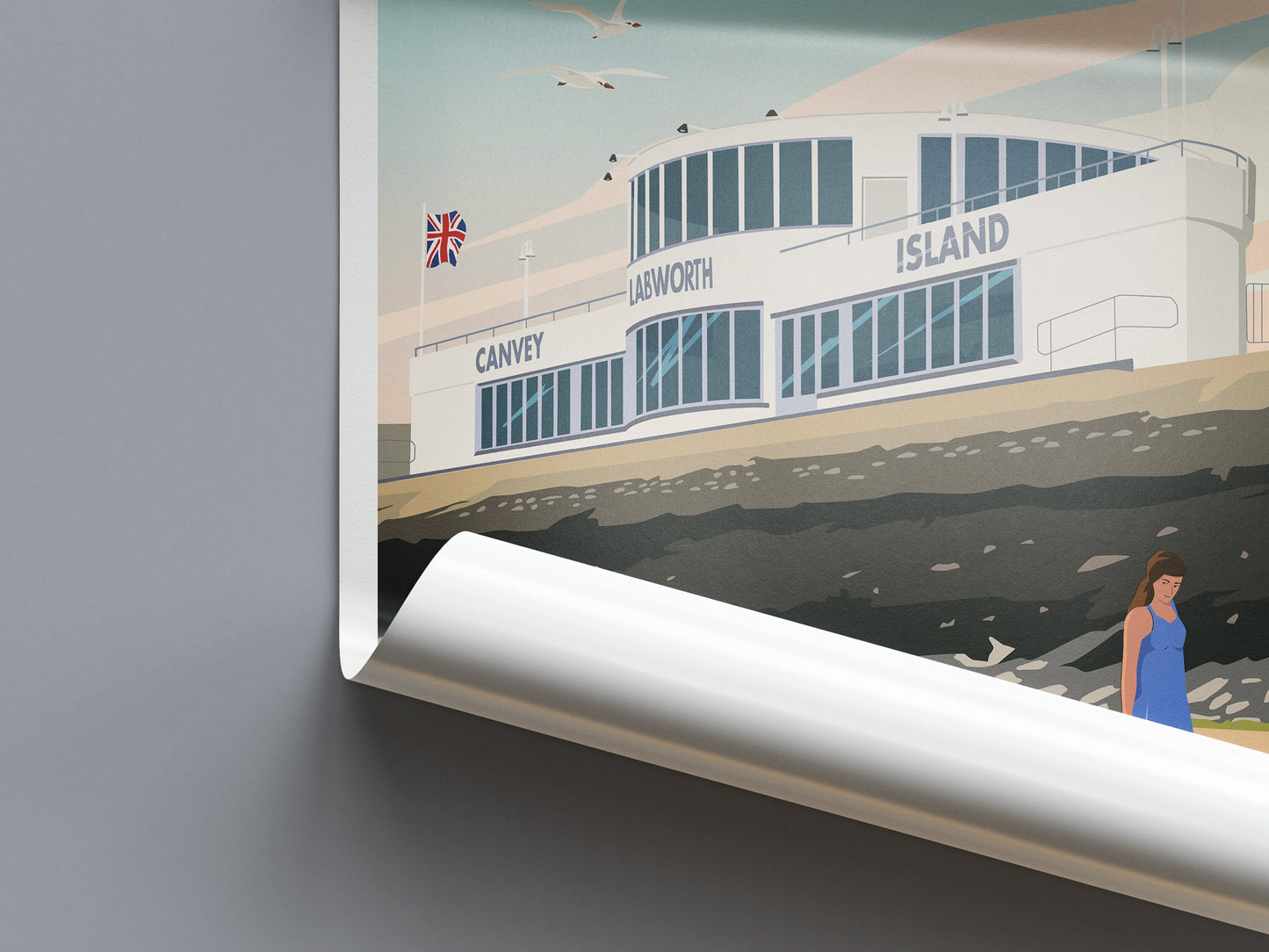 Canvey Island Art Print - Essex Travel Poster - Labworth Restaurant & Café on Western Esplanade