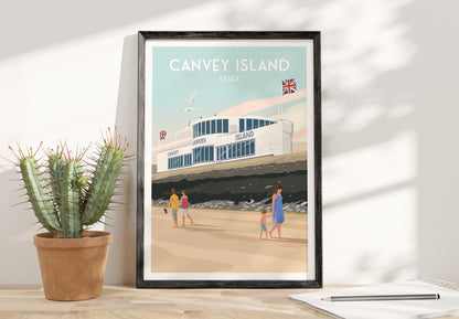 Canvey Island Art Print - Essex Travel Poster - Labworth Restaurant & Café on Western Esplanade