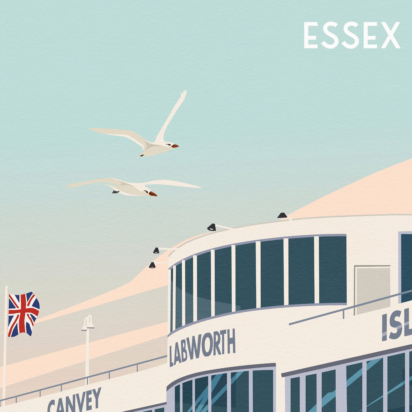 Canvey Island Art Print - Essex Travel Poster - Labworth Restaurant & Café on Western Esplanade