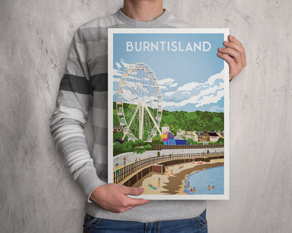 Burntisland Beach Print - Fife Coastal Path - Scottish Travel Poster