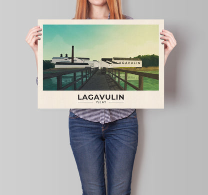 Lagavulin, Port Ellen, Islay - Whisky Distillery - Illustration - Wall Art