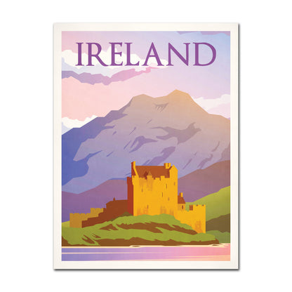 Ireland Travel Poster, Vintage Irish Travel Poster,  Irish Castle,  Irish Art, Irish Gifts, Vintage Ireland, Ireland Print