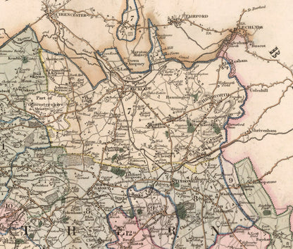 Wiltshire Map, Map of the county of Wilts : from an actual survey made in the years 1819 & 1820, English County Map of Wiltshire Print