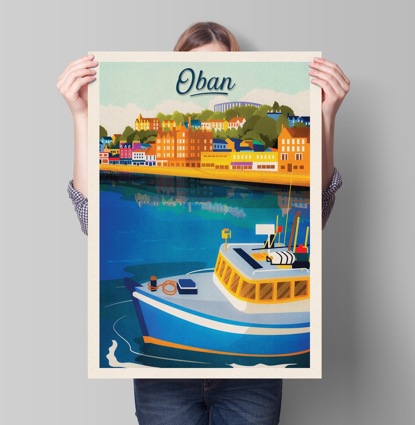 Oban Travel Poster - Oban Harbour - Argyll and Bute - Scotland Art Print