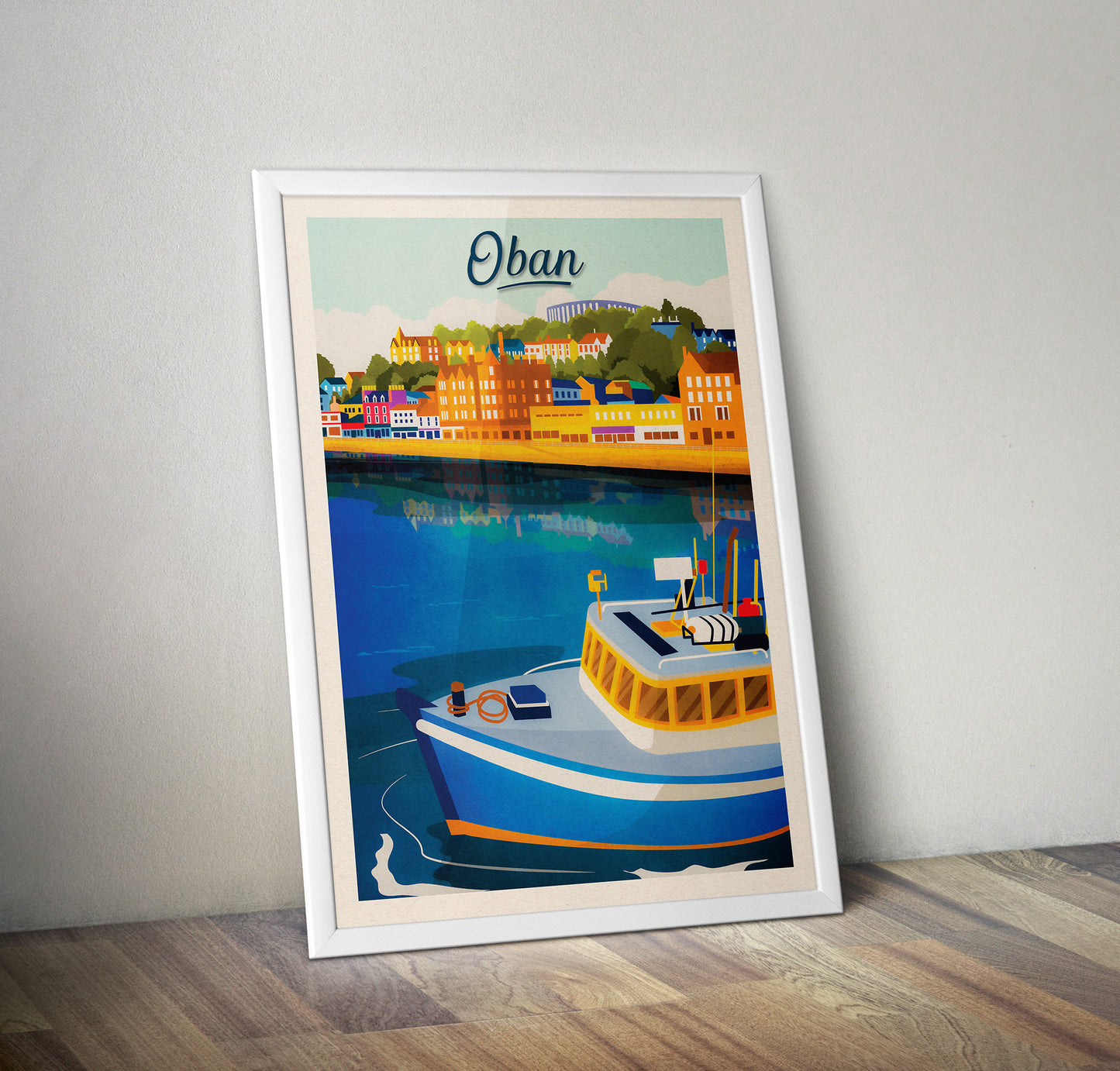 Oban Travel Poster - Oban Harbour - Argyll and Bute - Scotland Art Print