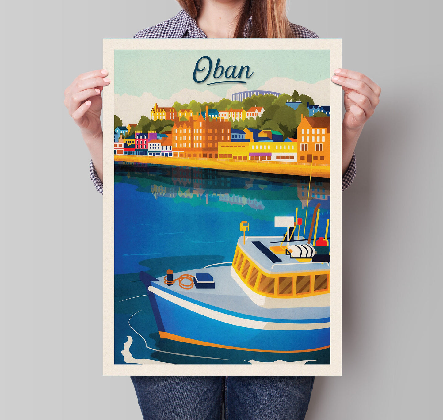 Oban Travel Poster - Oban Harbour - Argyll and Bute - Scotland Art Print