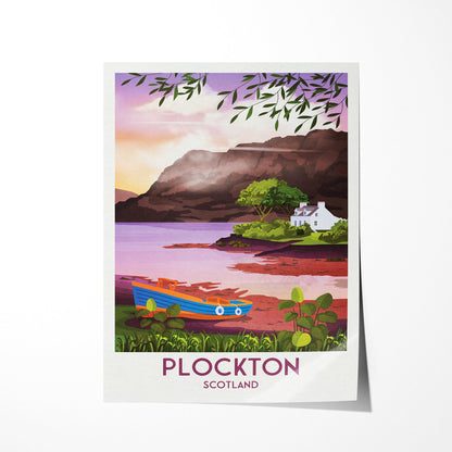 Plockton Travel Poster -  Scottish landscape - "The Jewel of the Highlands" - Lochalsh - Wester Ross - Scottish Highlands