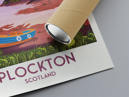 Plockton Travel Poster -  Scottish landscape - "The Jewel of the Highlands" - Lochalsh - Wester Ross - Scottish Highlands