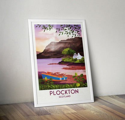 Plockton Travel Poster -  Scottish landscape - "The Jewel of the Highlands" - Lochalsh - Wester Ross - Scottish Highlands