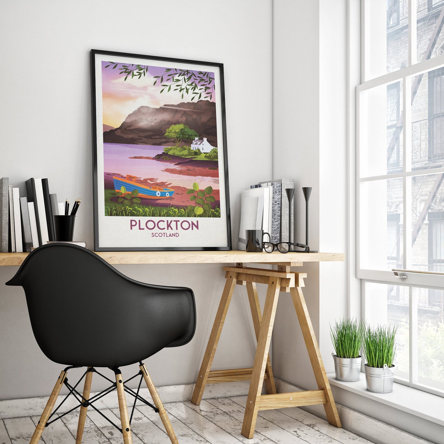 Plockton Travel Poster -  Scottish landscape - "The Jewel of the Highlands" - Lochalsh - Wester Ross - Scottish Highlands