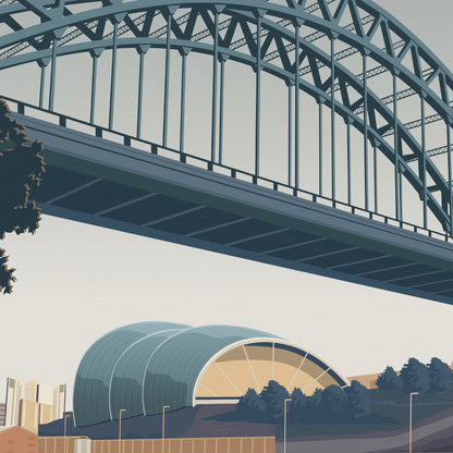 Newcastle Print - The Tyne Bridge - North East England Travel Poster - United Kingdom - Newcastle upon Tyne - Wedding gift -  present