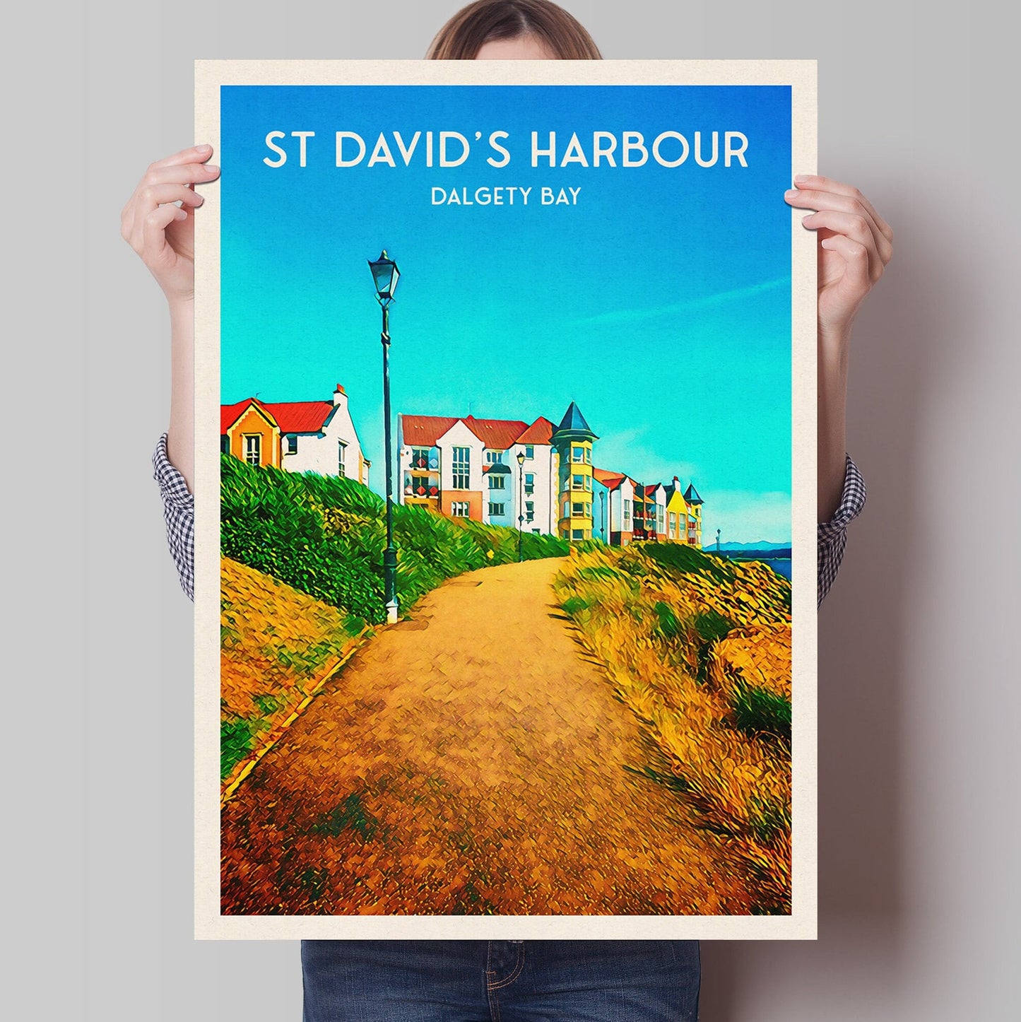 Dalgety Bay  Print - St David's Harbour - Fife Travel Poster - Scottish Wall Art