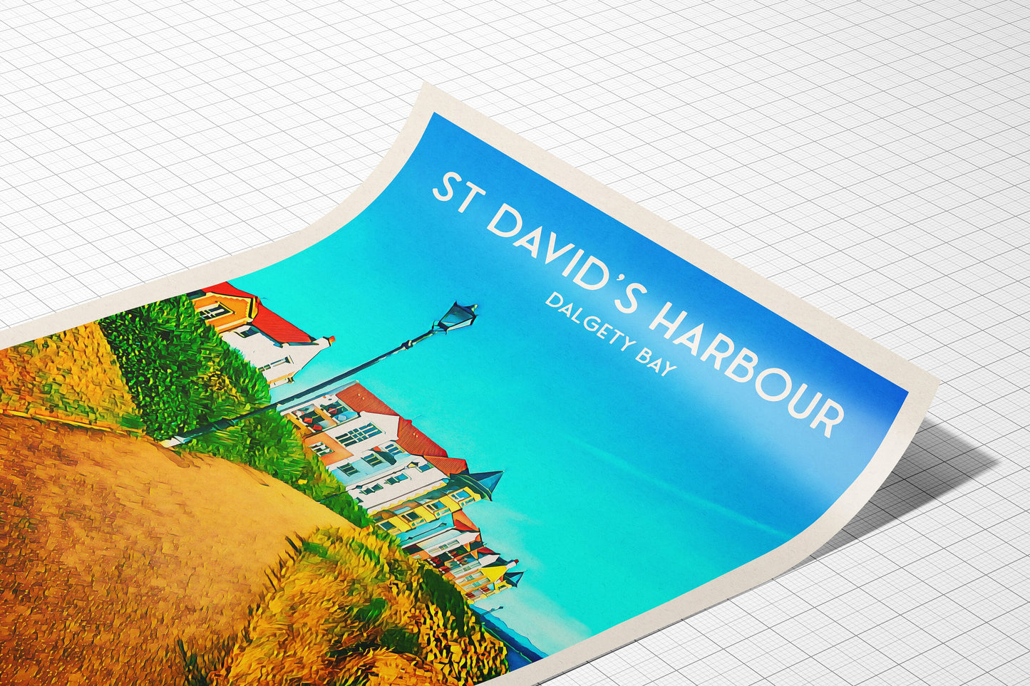 Dalgety Bay  Print - St David's Harbour - Fife Travel Poster - Scottish Wall Art