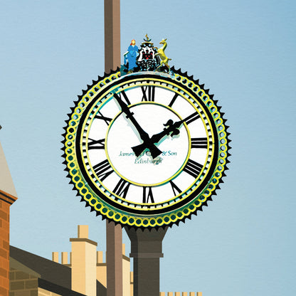 Morningside Edinburgh Print - Morningside Clock - Scottish Travel Poster