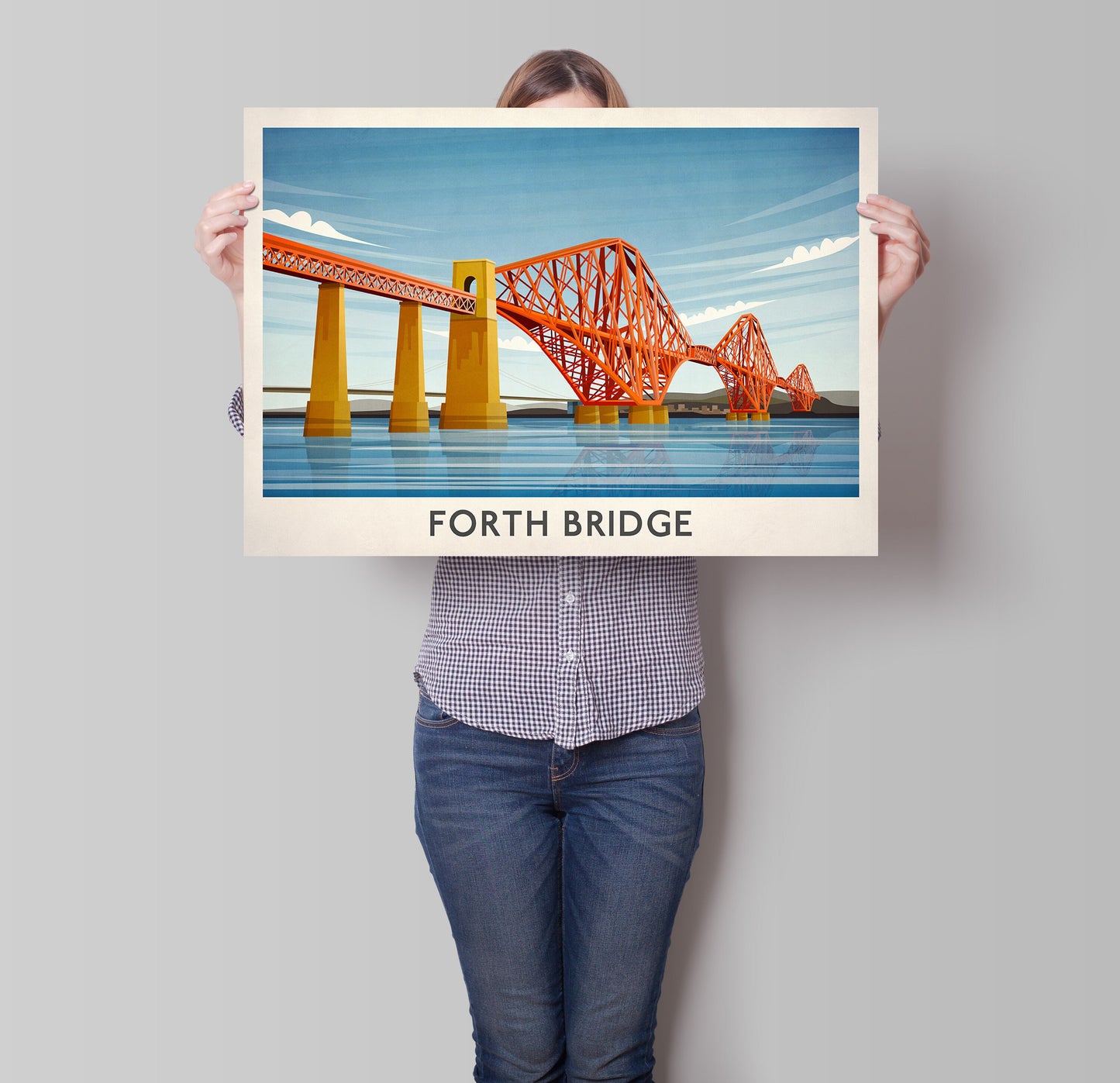 Forth Bridge, Scottish Travel Print, Edinburgh to North Queensferry, Scottish Art, Forth Bridge, forth rail bridge, Travel poster