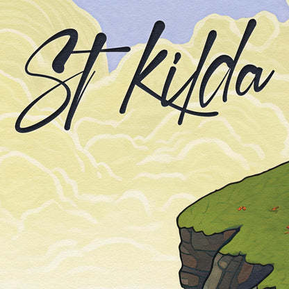 St Kilda Soay Sheep Print - Travel Poster - Illustration - Hirta - Scottish Island - St Kilda Archipelago