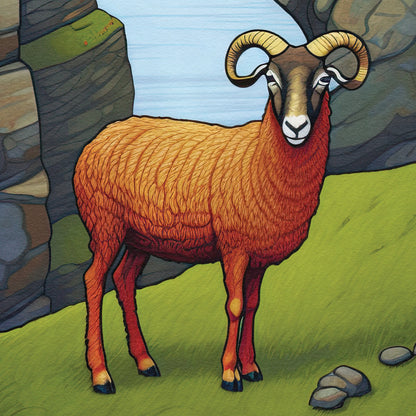 St Kilda Soay Sheep Print - Travel Poster - Illustration - Hirta - Scottish Island - St Kilda Archipelago