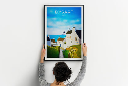 Dysart Travel Poster, Dysart in Fife Scotland, retro Scottish print