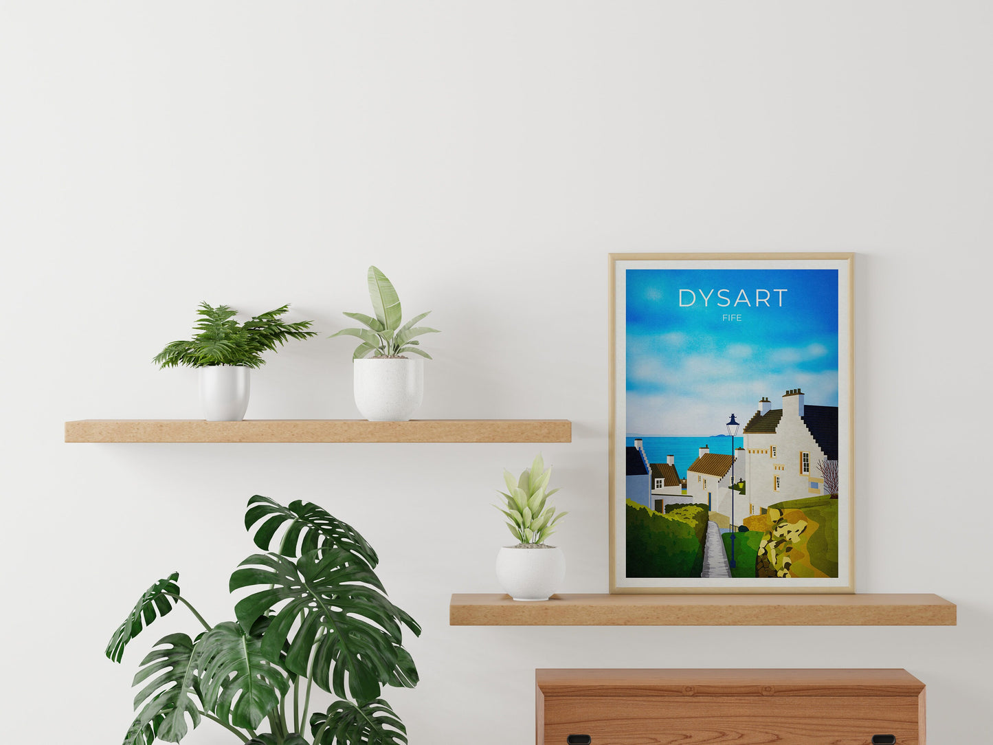 Dysart Travel Poster, Dysart in Fife Scotland, retro Scottish print