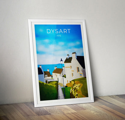 Dysart Travel Poster, Dysart in Fife Scotland, retro Scottish print