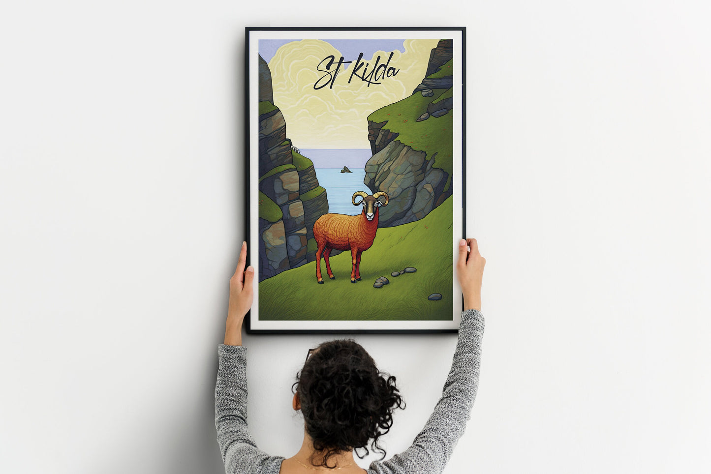 St Kilda Soay Sheep Print - Travel Poster - Illustration - Hirta - Scottish Island - St Kilda Archipelago