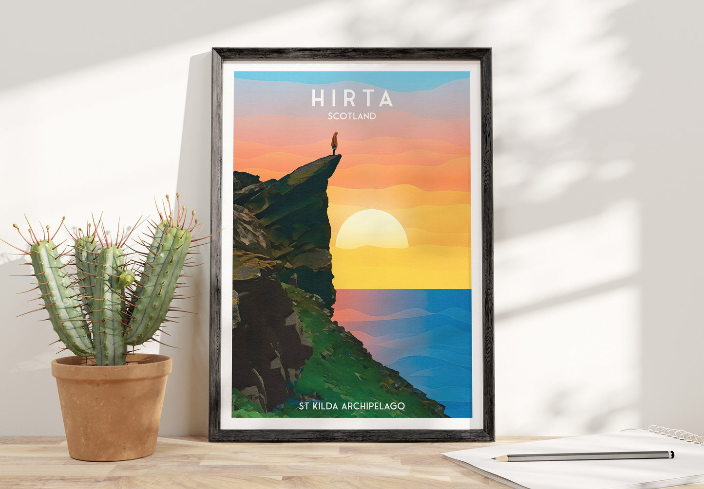 Hirta Print - St Kilda Archipelago - Travel Poster - Illustration - Hirta - Scottish Island - St Kilda Archipelago