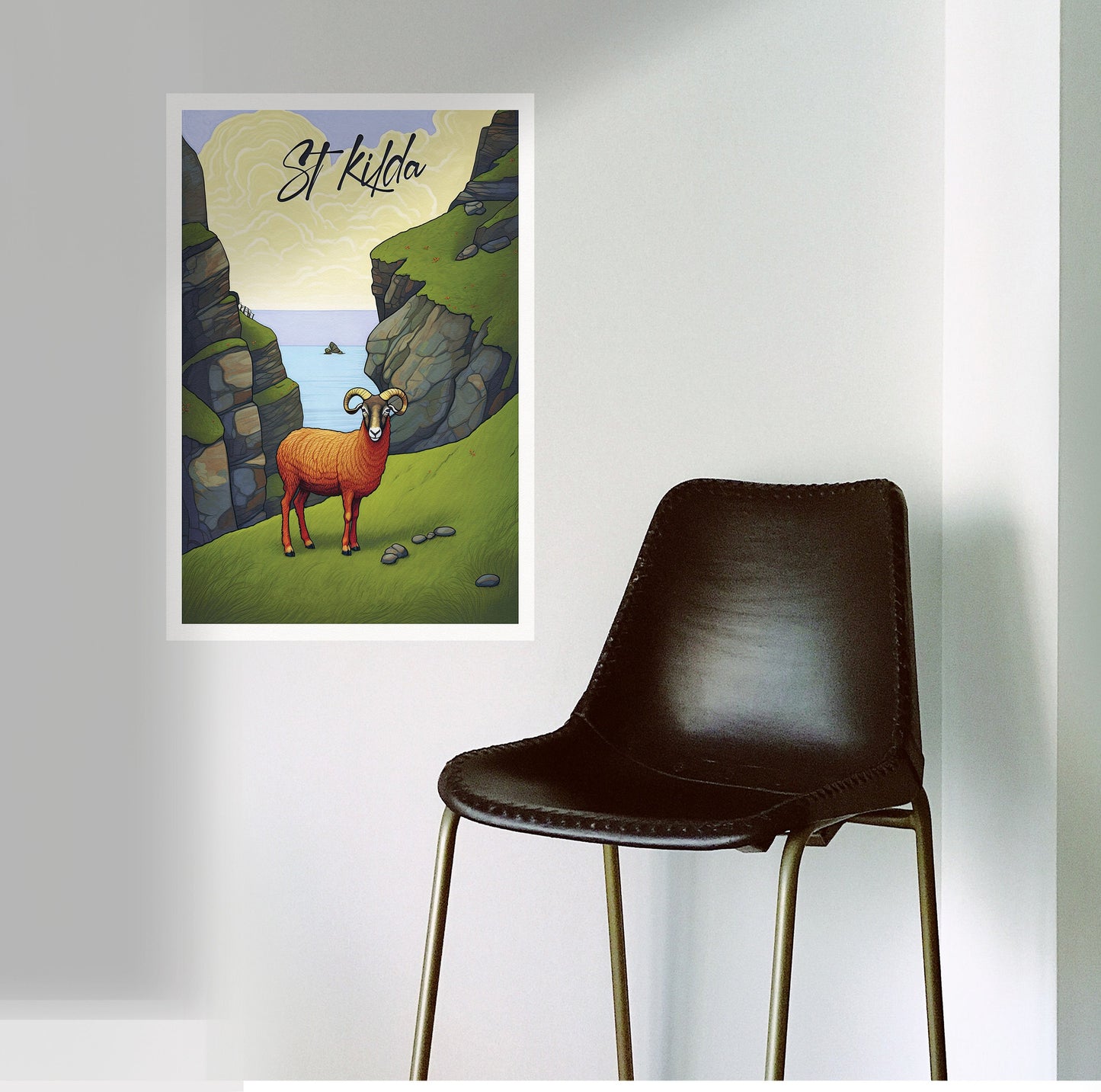 St Kilda Soay Sheep Print - Travel Poster - Illustration - Hirta - Scottish Island - St Kilda Archipelago