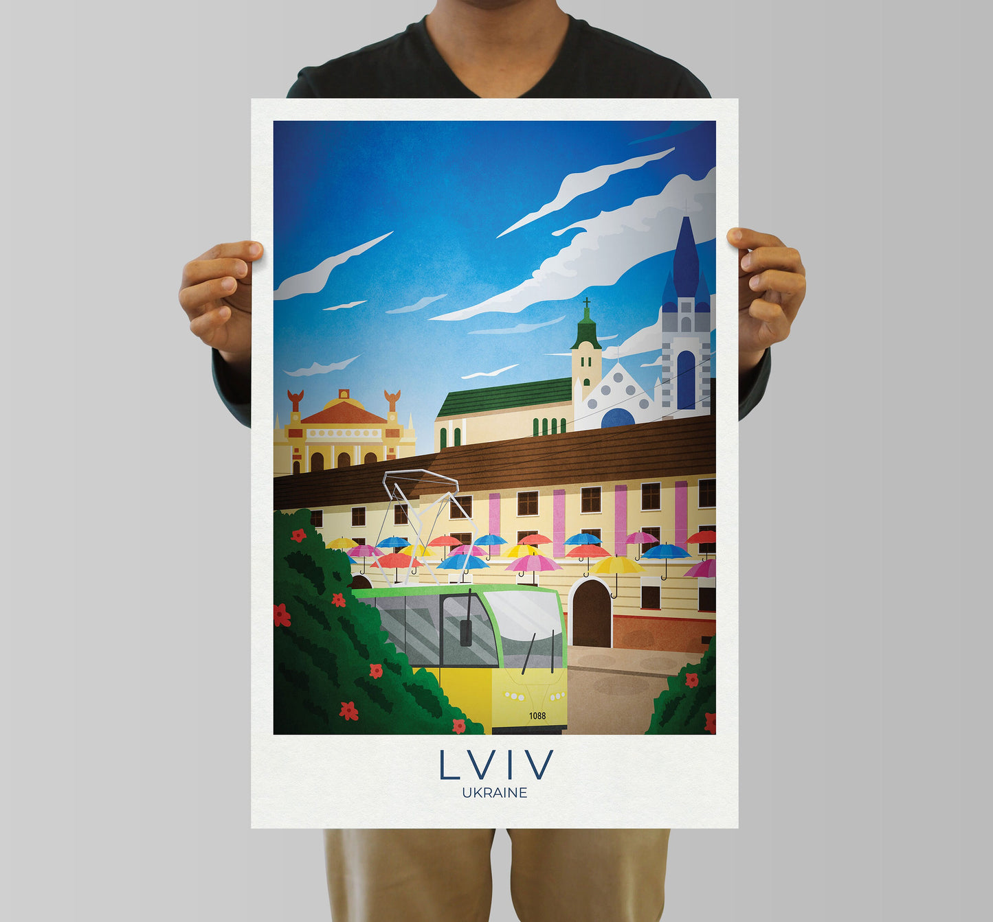 Lviv, Ukraine Travel Poster - Ukranian Wall Art