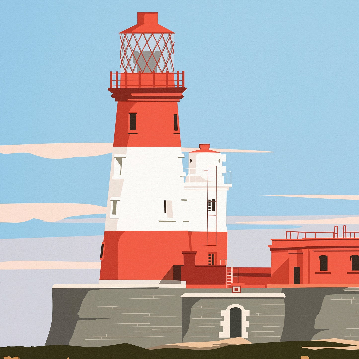 Longstone Lighthouse Travel Poster - Outer Farne Islands - Northumberland - England - A3 - A2 - A1 - Wall Decor