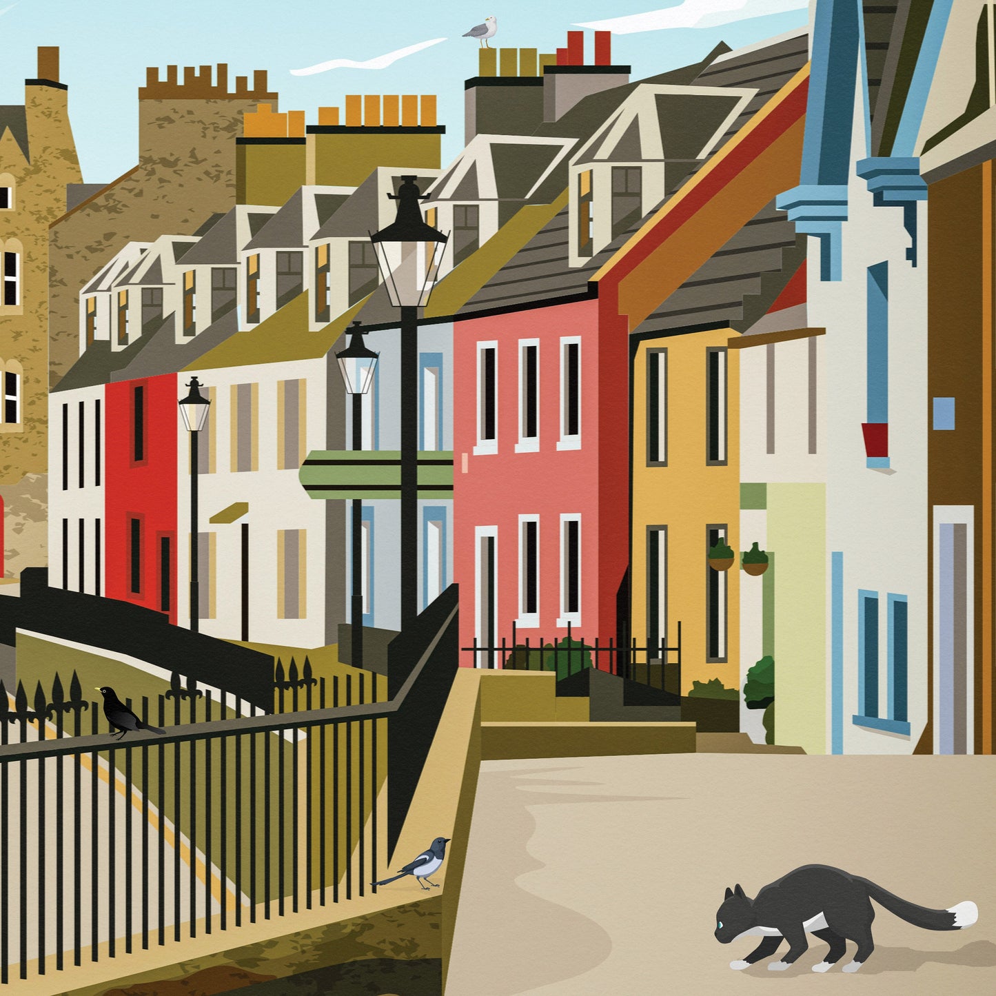 South Queensferry Print - Edinburgh Travel Poster