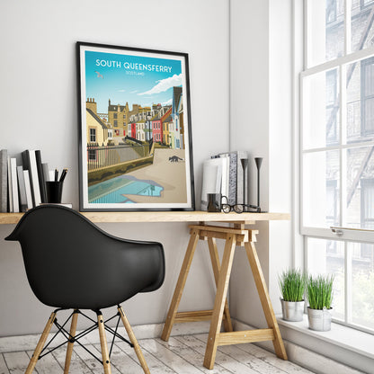 South Queensferry Print - Edinburgh Travel Poster