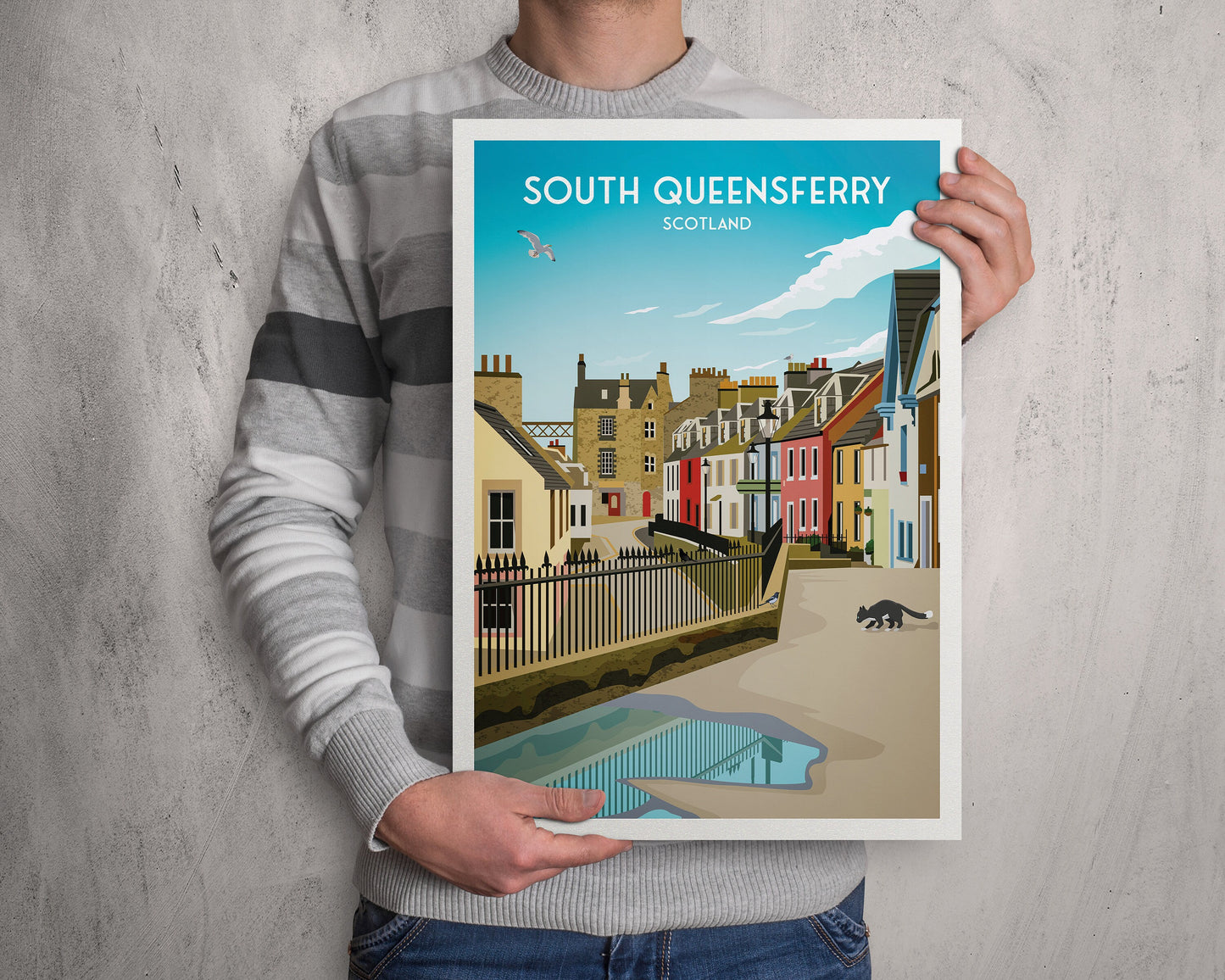 South Queensferry Print - Edinburgh Travel Poster