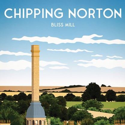 Chipping Norton Print - Bliss Mill - English Travel Poster - Bliss Tweed Mill - Oxfordshire