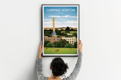 Chipping Norton Print - Bliss Mill - English Travel Poster - Bliss Tweed Mill - Oxfordshire