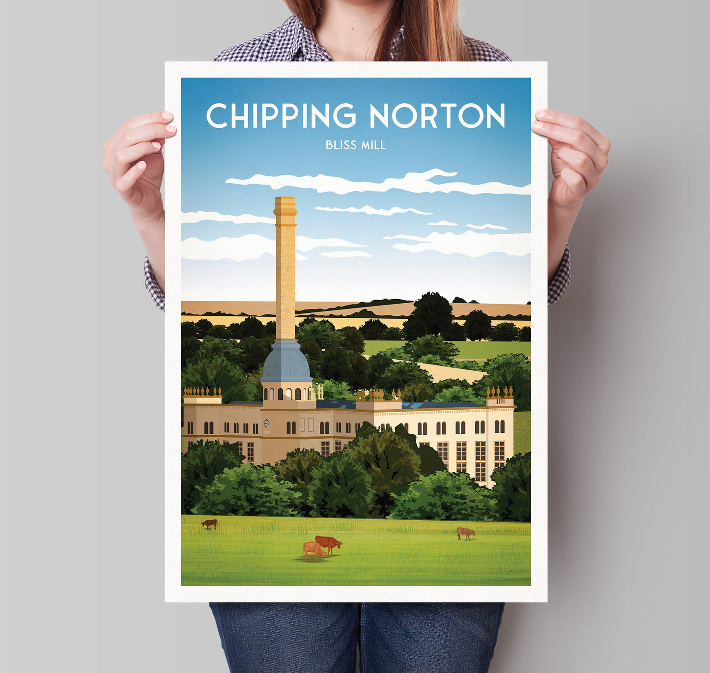 Chipping Norton Print - Bliss Mill - English Travel Poster - Bliss Tweed Mill - Oxfordshire