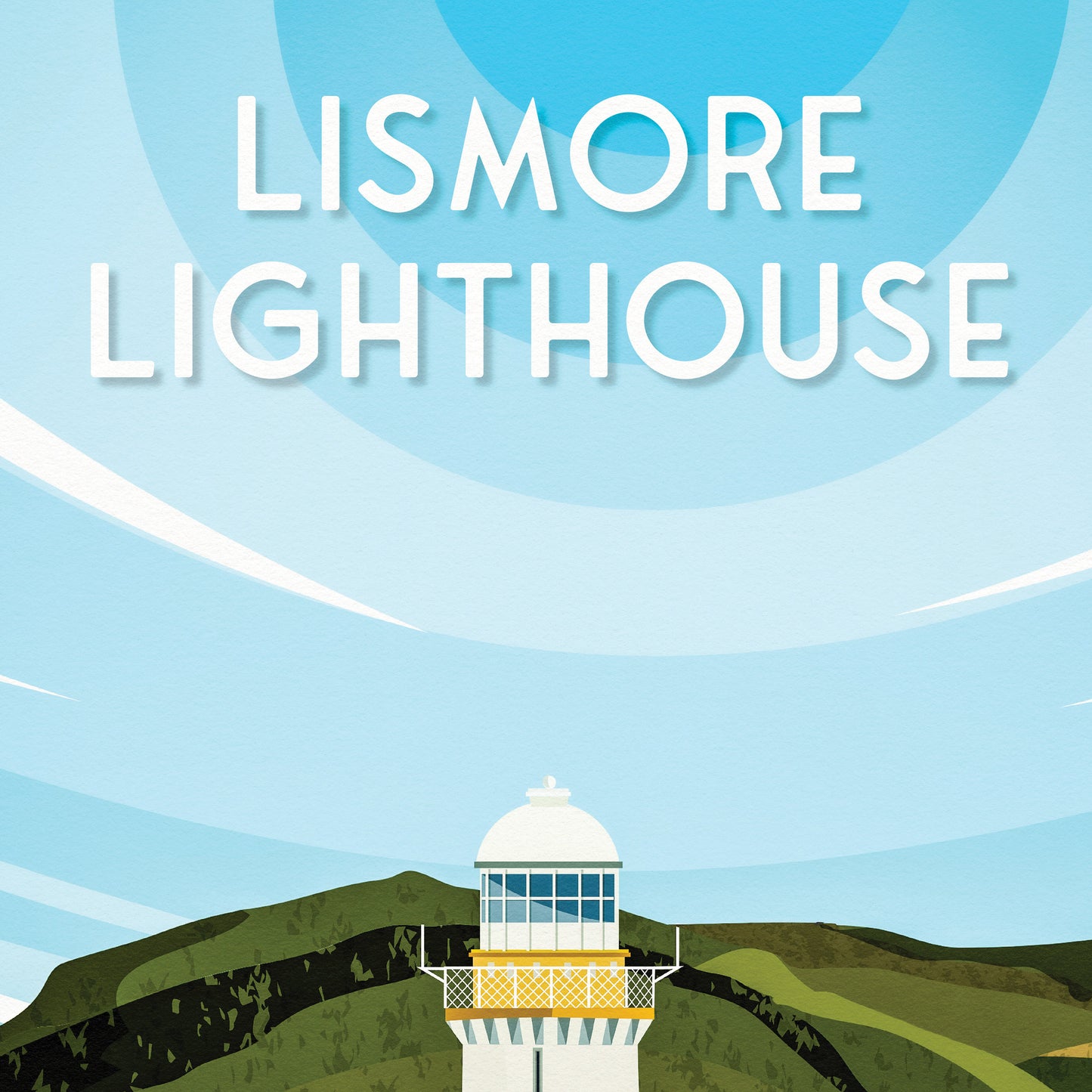 Lismore Lighthouse Travel Poster - Firth of Lorne - Lighthouses of Scotland - Poster - Oban - Mull - Inner Hebrides - Eilean Musdile -