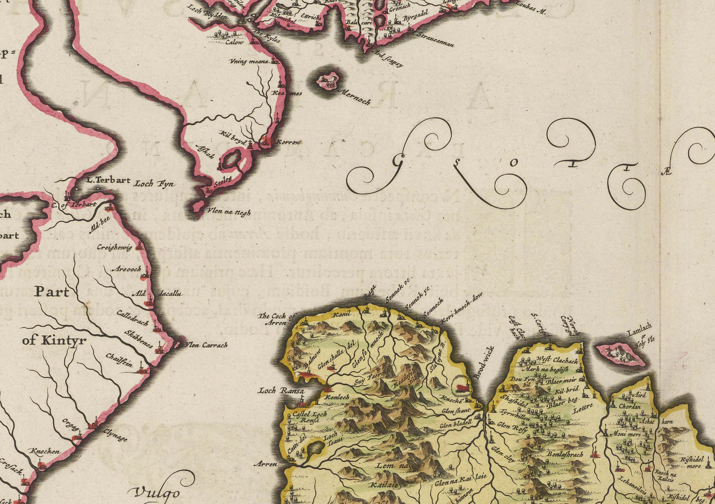 Arran Map | Old Antique Map of Isle of Arran| 1665 | Old Map Wall Print| Poster Wall Art|Wall Art |Scottish Maps| Vintage Print