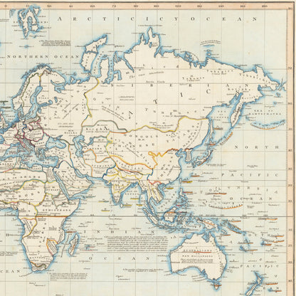 Chart of the World Shewing the Religion, Population and Civilization of Each Country | 1818 | James Wyld | Vintage Poster Wall Art Print