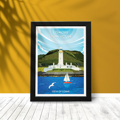 Lismore Lighthouse Travel Poster - Firth of Lorne - Lighthouses of Scotland - Poster - Oban - Mull - Inner Hebrides - Eilean Musdile -