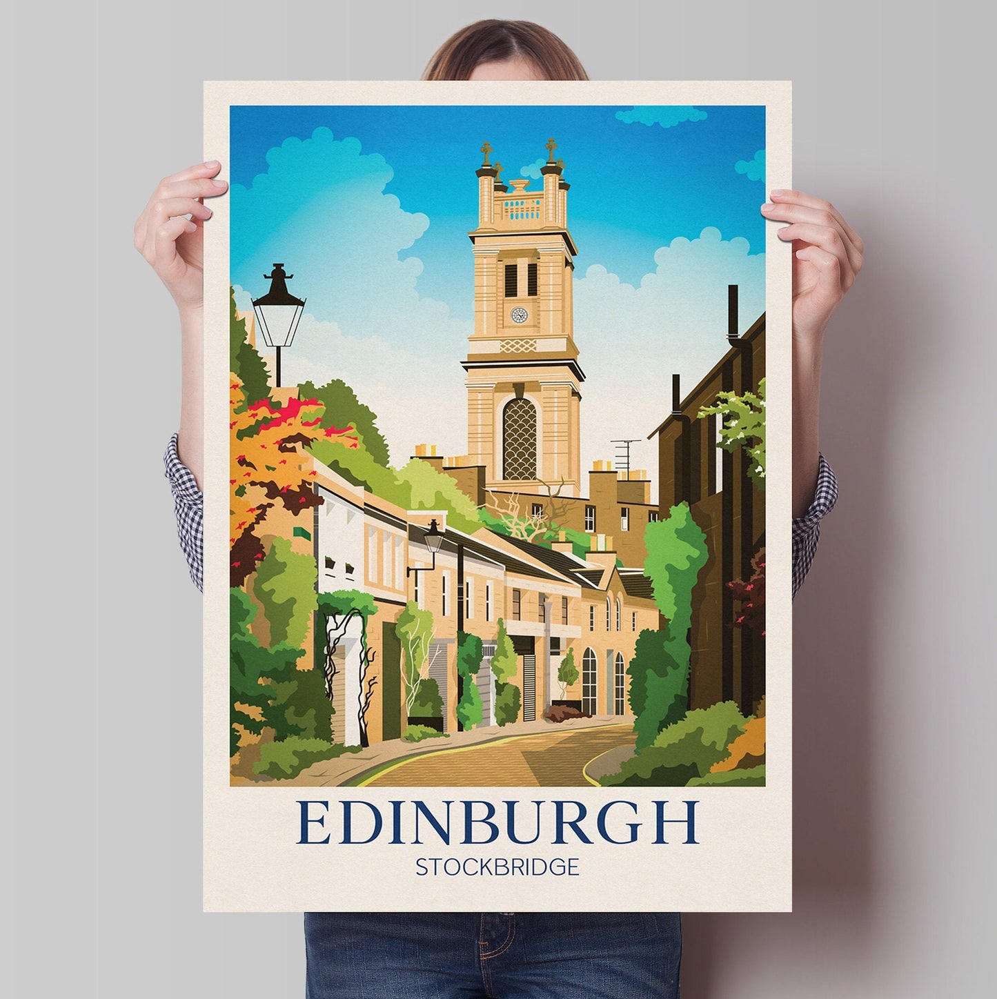 Edinburgh Travel Poster, Circus Lane, Stockbridge, Scotland, Edinburgh Wall Art