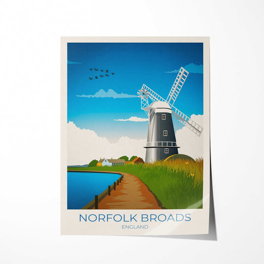 Norfolk Broads Travel Poster