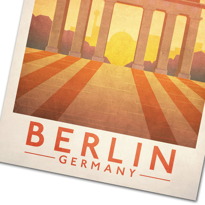 Berlin Poster / Germany Travel Print / Travel Poster / Brandenburg Gate / German Gifts/ Vintage Germany / Retro